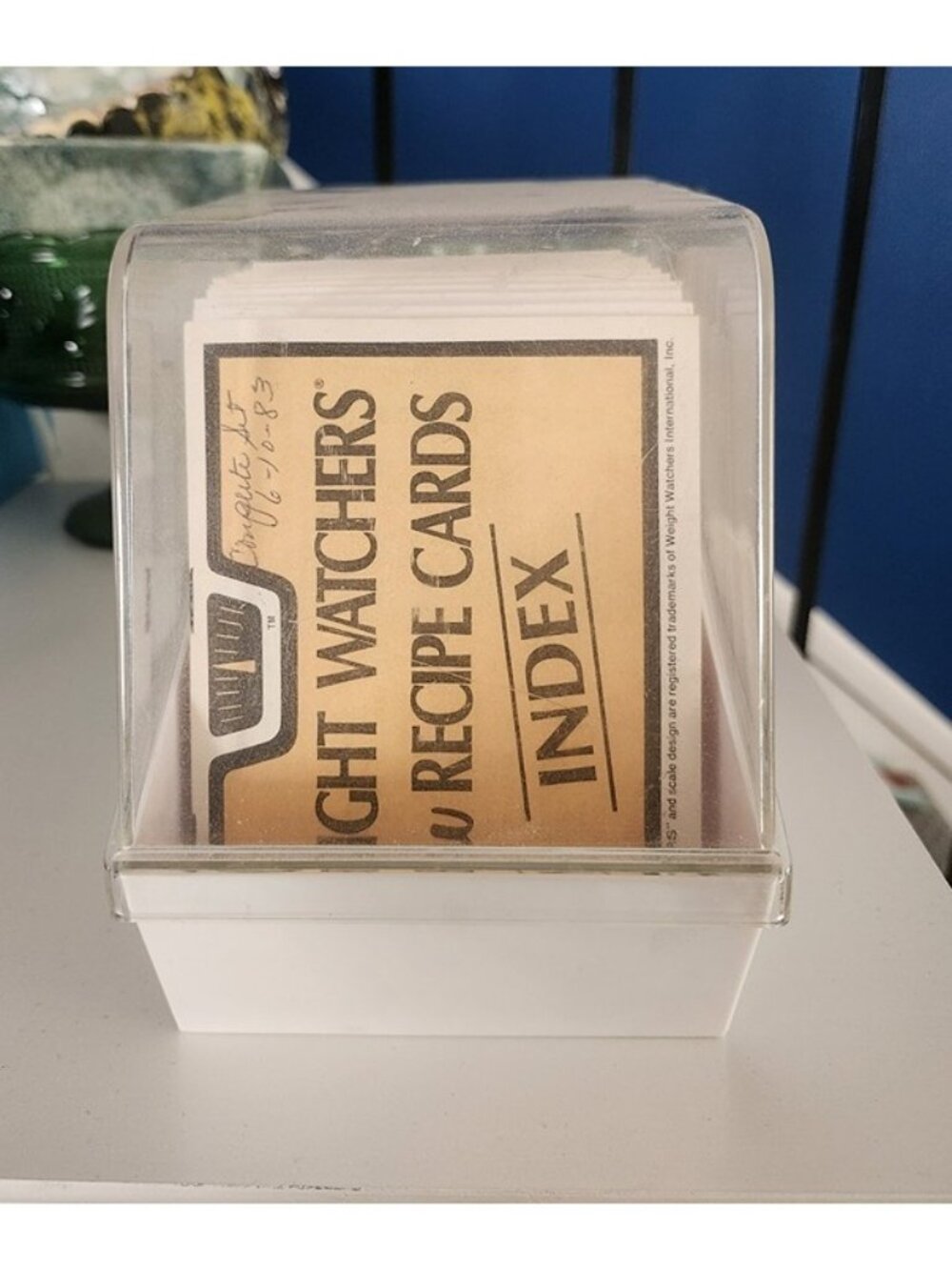 Vintage 80's Weight Watchers Recipe Cards w/ Plastic File Box Complete Like New